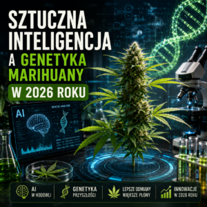 Sztuczna inteligencja analizująca genetykę marihuany w laboratorium badawczym
