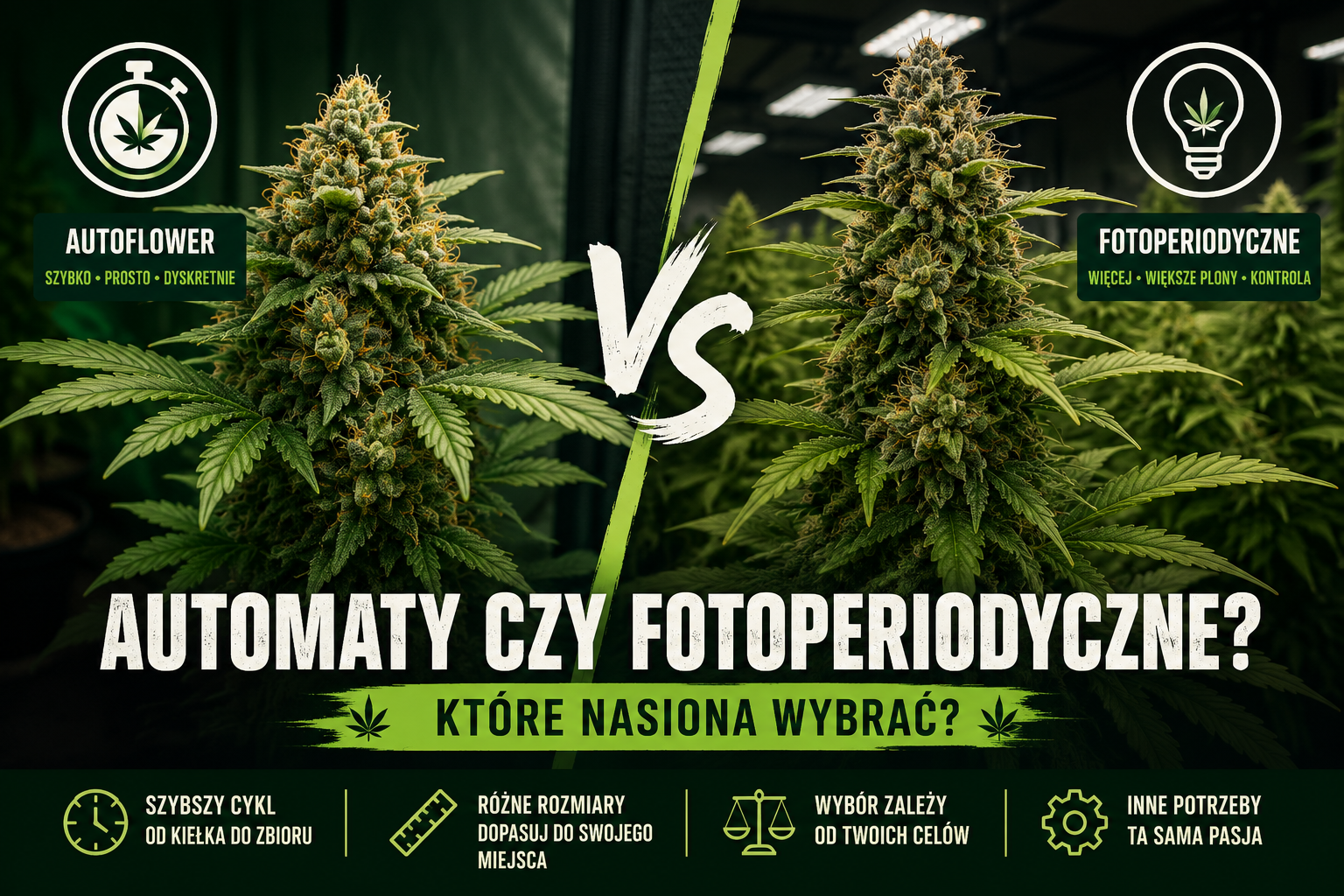 Nasiona automaty czy fotoperiodyczne – porównanie najważniejszych różnic